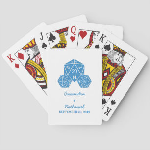 Cartes Carte de jeu Mariage Blue D20 Dice