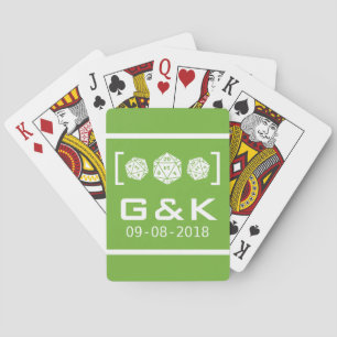 Cartes Carte de jeu Mariage Green D20 Dice