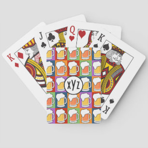 Cartes Carte de jeu monochrome personnalisée BEER Pop Art