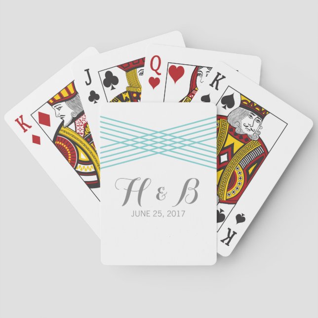 Cartes Carte de jeu Turquoise Modern Deco (dos)