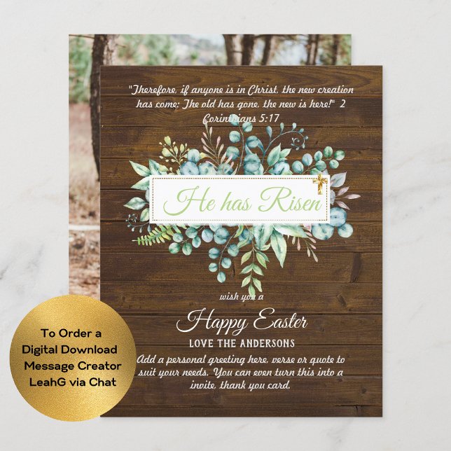 Cartes catholiques de PÂQUES Citation de versets r (Créateur téléchargé)