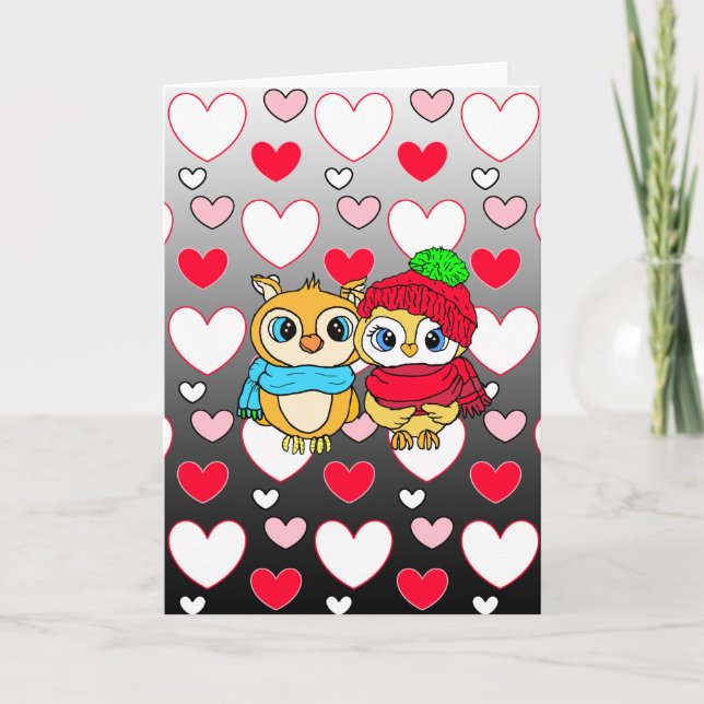 Cartes Chouettes Adorables | Saint-Valentin | Je T (Devant)