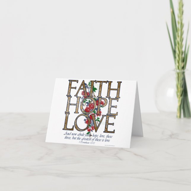 Cartes chrétiennes de vers de bible d'amour (Devant)