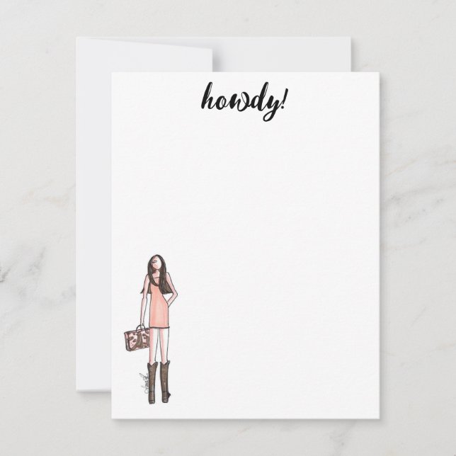 Cartes cowgirl en illustration de mode (Devant)