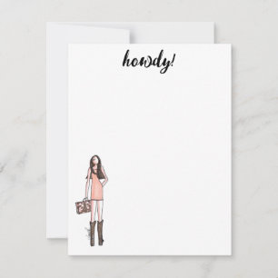 Cartes cowgirl en illustration de mode