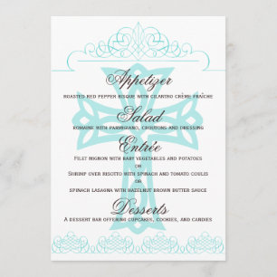 Cartes croisées de menu de mariage