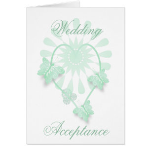 Cartes d'acceptation du mariage Coeurs papillons