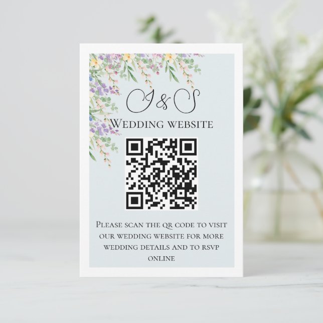 Cartes d'accompagnement de code QR pour un mariage (Debout devant)