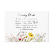 Cartes d'accompagnement de mariage Floraison Print