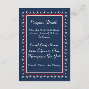 Cartes d'accueil de mariage patriotique militaire