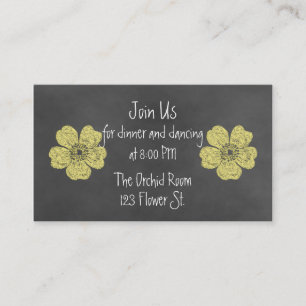 Cartes d'accueil en tableau rouge des Roses Jaunes