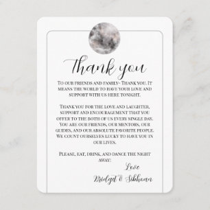 Cartes d'accueil Merci Pleine lune