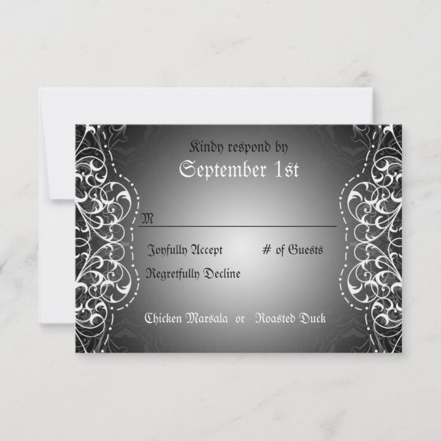 Cartes d'accueil pour mariée et chambre RSVP (Devant)