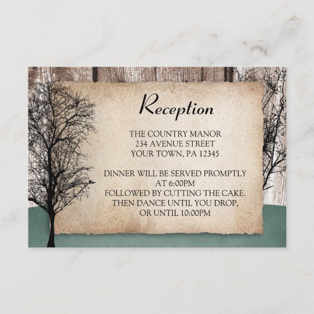 Cartes d'accueil Rustiques Woodsy Deer Wedding (Devant)