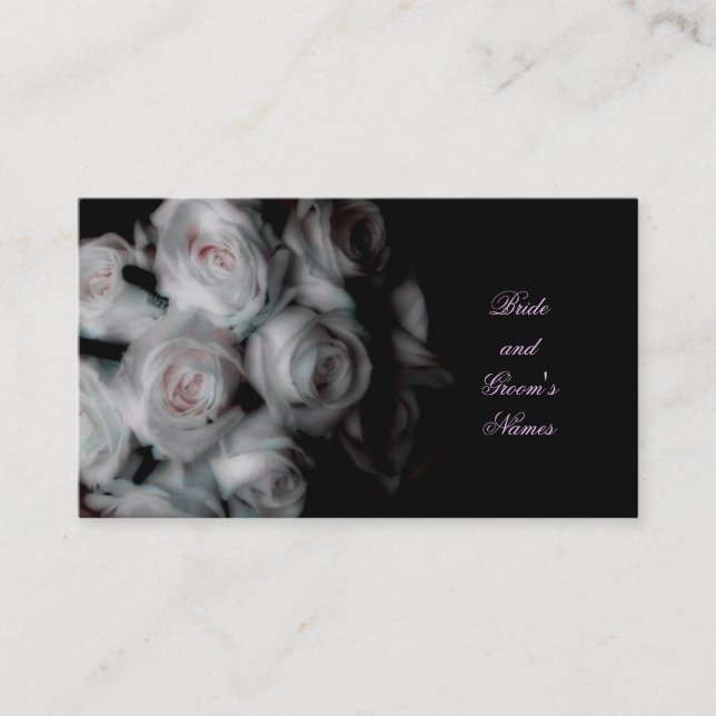 Cartes d'adresse rose mariage (Devant)