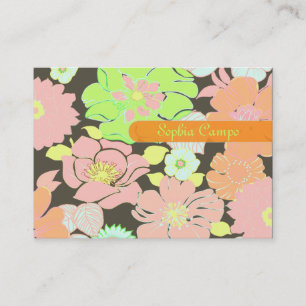 Cartes d'affaires colorées de fleurs tropicales ré