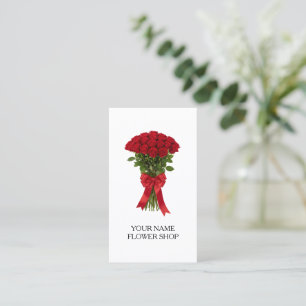 Cartes d'affaires de fleuriste bouquet de roses ro