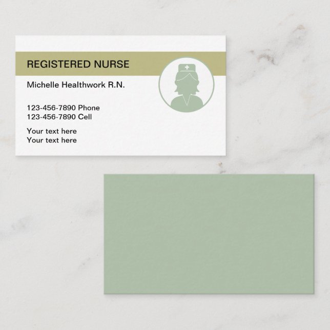 Cartes d'affaires Médicales de l'infirmière autori (Devant / Derrière)
