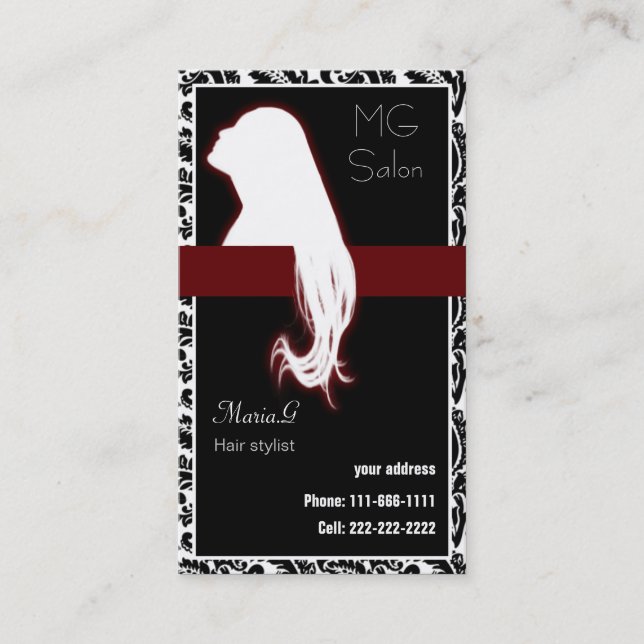Cartes d'affaires Red Salon et rendez-vous (Devant)