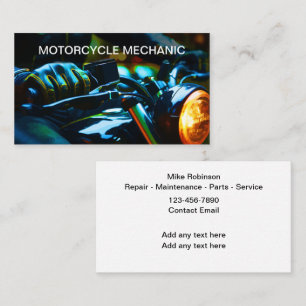 Cartes d'affaires uniques de mécanicien de moto