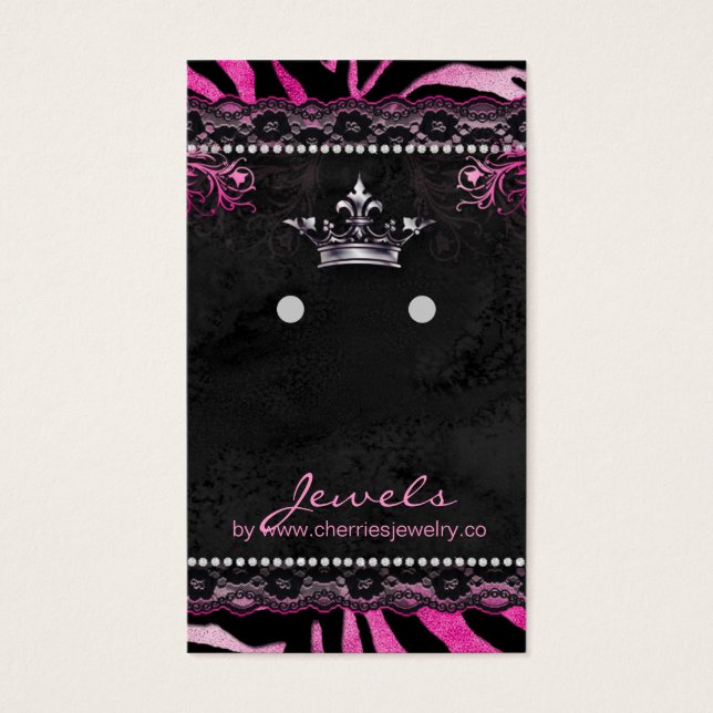 Cartes d'affichage de bijoux Cute Zebra Crown (Devant)