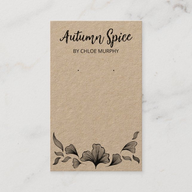 Cartes d'affichage de la feuille Ginko délicates (Devant)