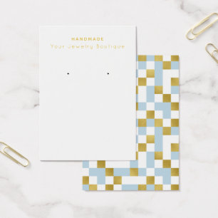Cartes d'affichage Mod Blue Gold Checkerboard