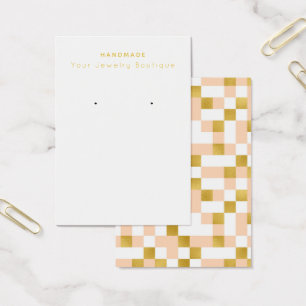 Cartes d'affichage Mod Peach Gold Checkerboard