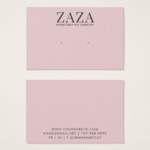 Cartes d'affichage modernes chic rose gris à oreil