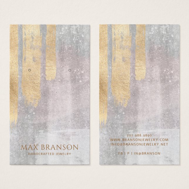 Cartes d'affichage pour bijoux à oreilles Abstrait (Devant & derrière)
