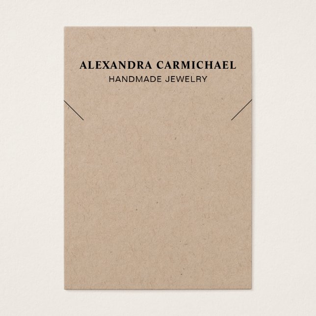 Cartes d'affichage pour bijoux artisanales à look  (Devant)