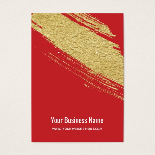 Cartes d'affichage Rouge Gold Brush (Devant)