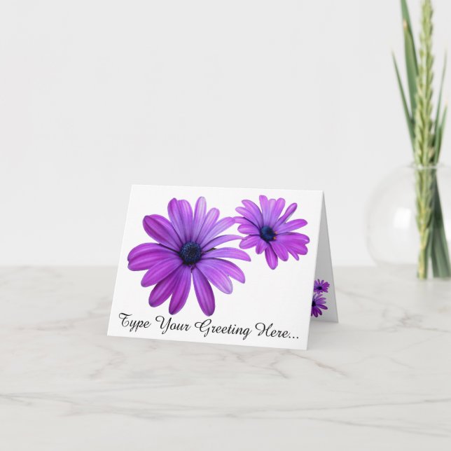 Cartes Daisy Card Pink Flowers Custom Daisy Cartes (Devant)