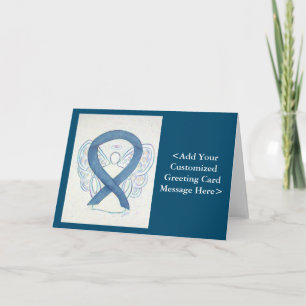 Cartes d'angle bleu Denim Awareness Ribbon