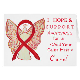 Cartes d'angle de cause personnalisées Red Awarene
