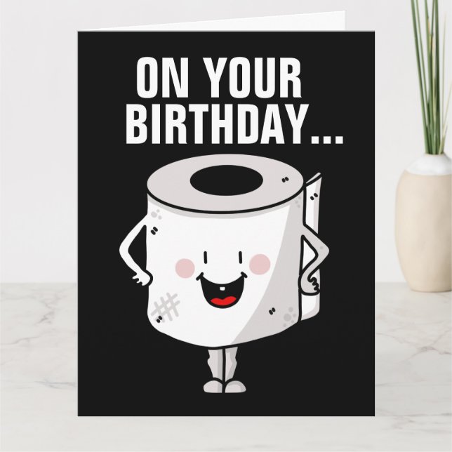 CARTES D'ANNIVERSAIRE AMUSANTES BONNES BOWEL MOUVE (Devant)