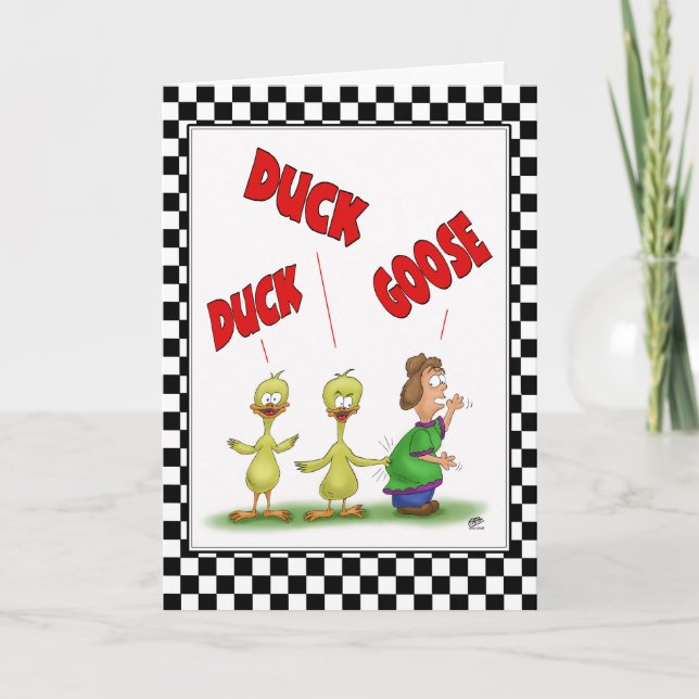 Cartes d'anniversaire amusantes : Canard Canard Oi (Devant)