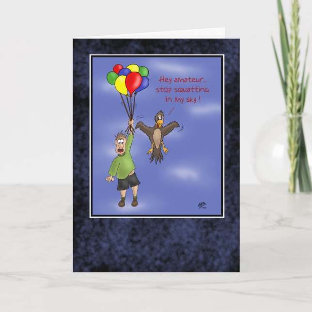 Cartes d'anniversaire amusantes : Ciel squattant (Devant)