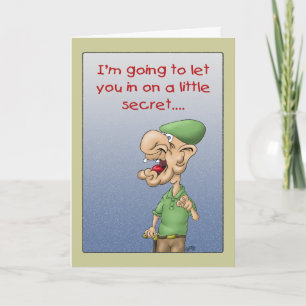 Cartes d'anniversaire amusantes : Le secret