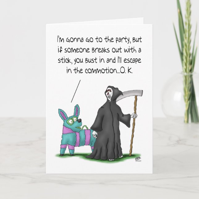 Cartes d'anniversaire amusantes : Plans de fête d' (Devant)