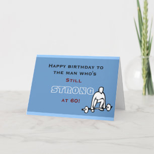 Cartes d'Anniversaire amusantes- Poids- Fort à 60