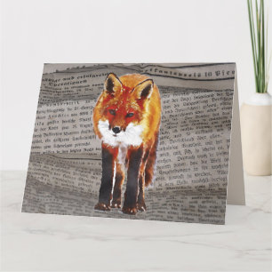 CARTES D'ANNIVERSAIRE ART FOX WATERCOLOR
