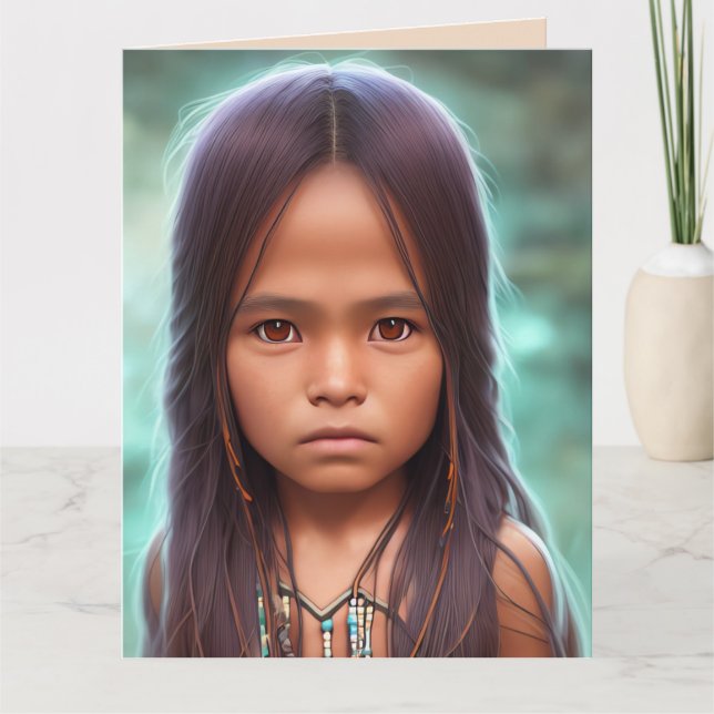 CARTES D'ANNIVERSAIRE ARTISTIQUE INDIENNE AUTOCHTO (Devant)