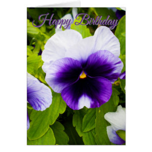 Cartes d'anniversaire aux pensées violettes et bla
