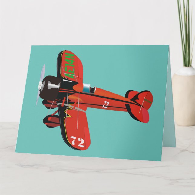 CARTES D'ANNIVERSAIRE AVION vintage (Devant)