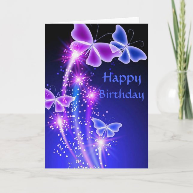 Cartes d'anniversaire : Baisers de papillon (Devant)