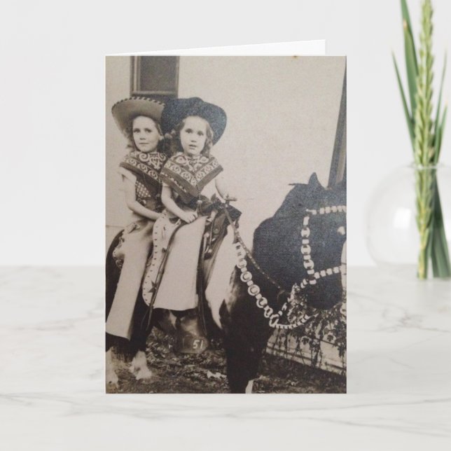 CARTES D'ANNIVERSAIRE BESTIE BBF COWGIRL (Devant)