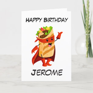 Cartes d'anniversaire de Burrito superhero pour en
