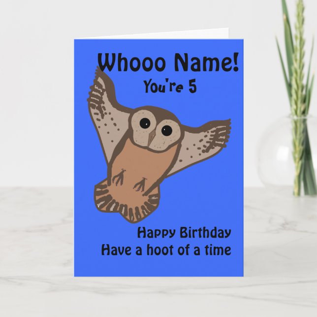 Cartes d'anniversaire de chouette drôle, enfant av (Devant)