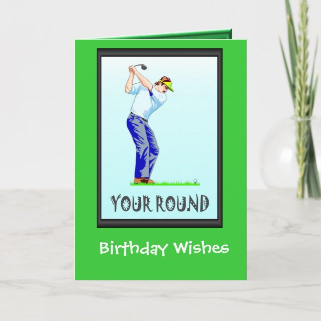 Cartes d'anniversaire de golf, Teoff off (Devant)